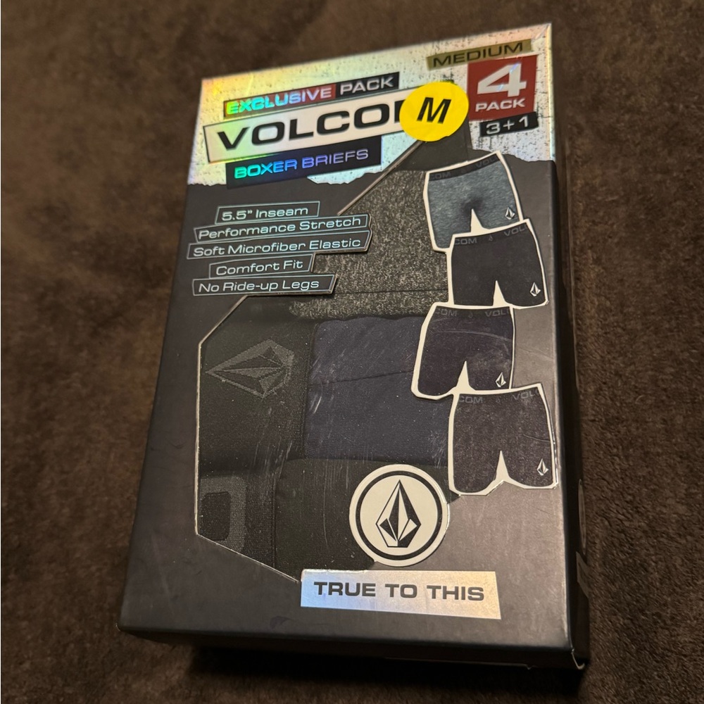 Volcom Men's Boxer Briefs - Black and Grey (4 Pk)